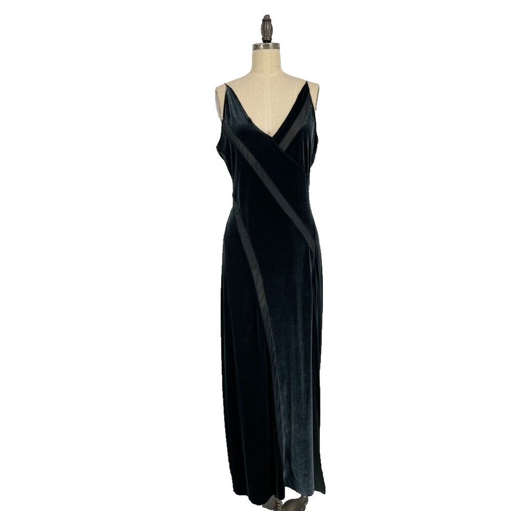 Free‎ People Intimately Velvet Maxi Slip Dress Jade Green Whimsigoth Fairy Sm - Picture 5 of 15